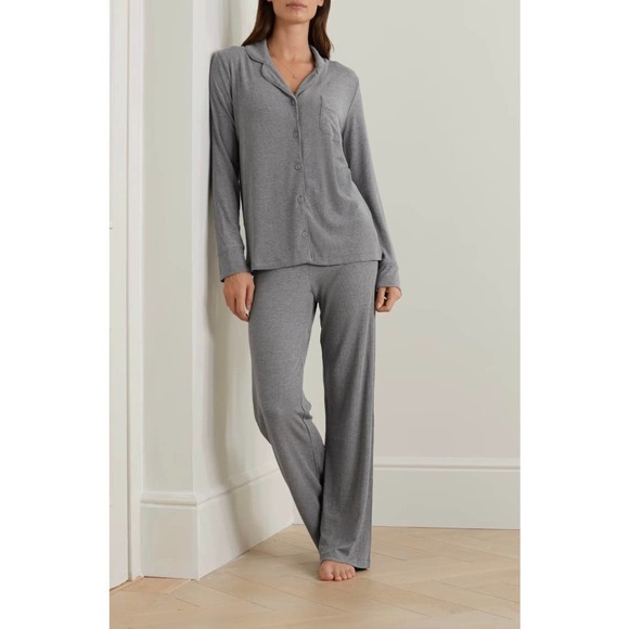 Skims Sleepwear Lounge Top/Pants Outfit Set Heather Gray Women' Size 4XL NWT - Picture 1 of 10